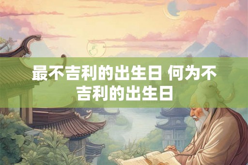 最不吉利的出生日 何为不吉利的出生日