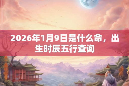 2026年1月9日是什么命,出生时辰五行查询 2026年1月9日是什么命,出生时辰五行查询