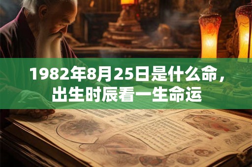 1982年8月25日是什么命，出生时辰看一生命运