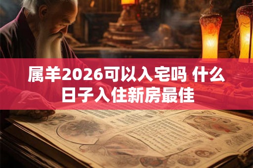 属羊2026可以入宅吗 什么日子入住新房最佳