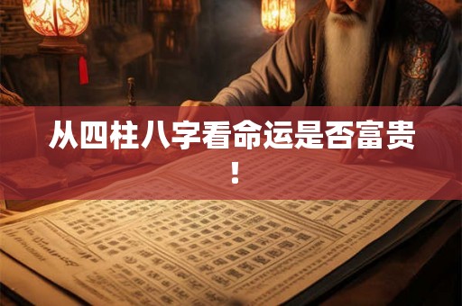从四柱八字看命运是否富贵！
