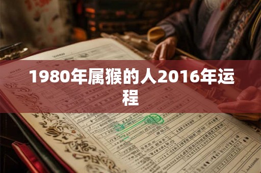 1980年属猴的人2016年运程