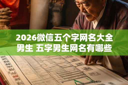 2026微信五个字网名大全男生 五字男生网名有哪些