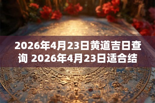 2026年4月23日黄道吉日查询 2026年4月23日适合结婚吗