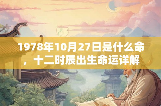 1978年10月27日是什么命，十二时辰出生命运详解