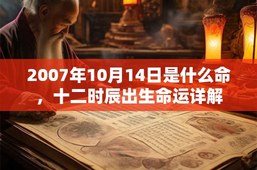 2007年10月14日是什么命，十二时辰出生命运详解