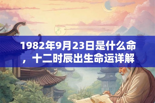 1982年9月23日是什么命，十二时辰出生命运详解