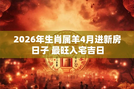 2026年生肖属羊4月进新房日子 最旺入宅吉日