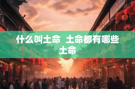 什么叫土命  土命都有哪些土命