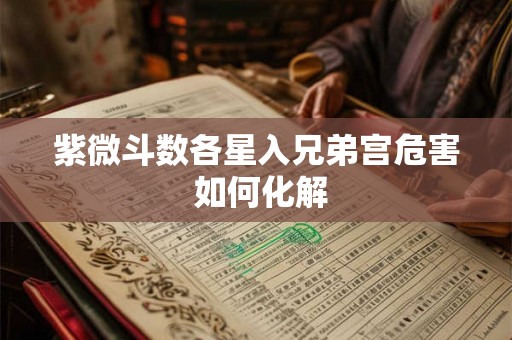 紫微斗数各星入兄弟宫危害 如何化解