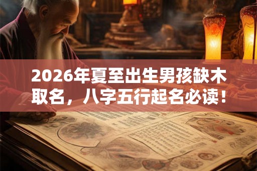 2026年夏至出生男孩缺木取名，八字五行起名必读！