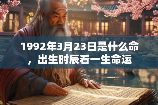 1992年3月23日是什么命，出生时辰看一生命运