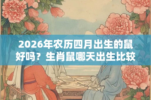 2026年农历四月出生的鼠好吗？生肖鼠哪天出生比较好？