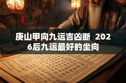 庚山甲向九运吉凶断  2026后九运最好的坐向