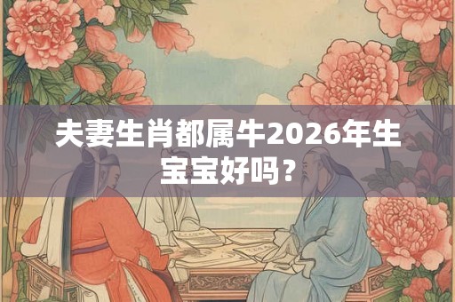 夫妻生肖都属牛2026年生宝宝好吗？