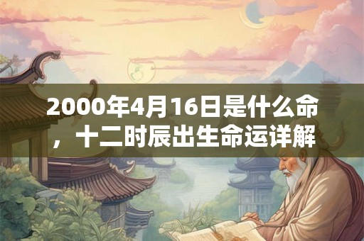 2000年4月16日是什么命，十二时辰出生命运详解