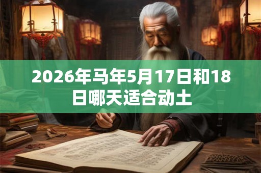 2026年马年5月17日和18日哪天适合动土