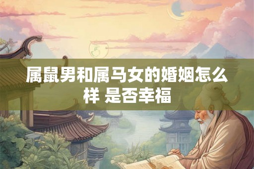 属鼠男和属马女的婚姻怎么样 是否幸福