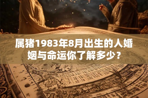 属猪1983年8月出生的人婚姻与命运你了解多少？