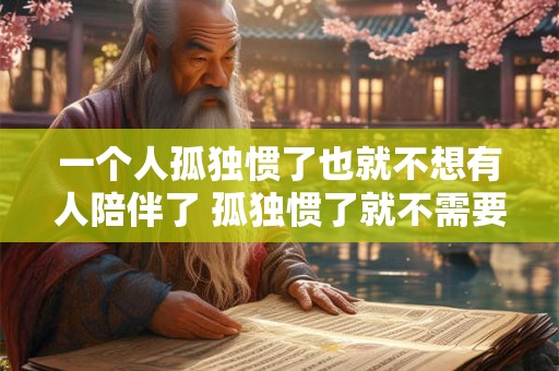 一个人孤独惯了也就不想有人陪伴了 孤独惯了就不需要陪伴了吗 一个人孤独惯了也就不想有人陪伴了 孤独惯了就不需要陪伴了吗