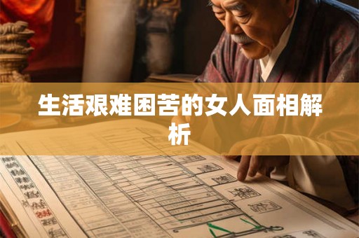 生活艰难困苦的女人面相解析