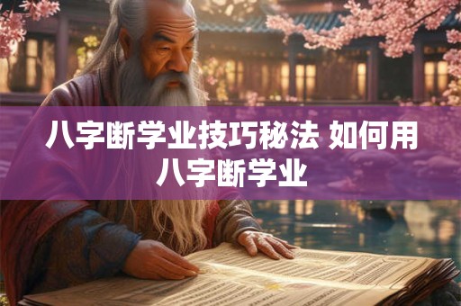 八字断学业技巧秘法 如何用八字断学业