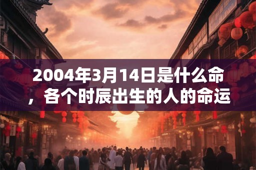 2004年3月14日是什么命,各个时辰出生的人的命运 2004年3月14日是什么命,各个时辰出生的人的命运