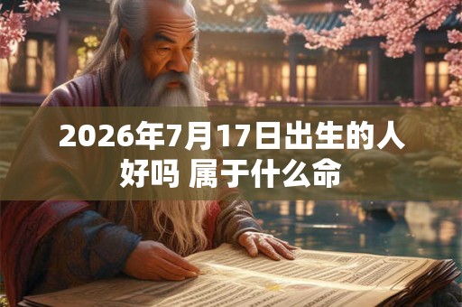 2026年7月17日出生的人好吗 属于什么命