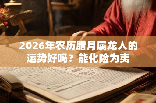 2026年农历腊月属龙人的运势好吗?能化险为夷 2026年农历腊月属龙人的运势好吗?能化险为夷
