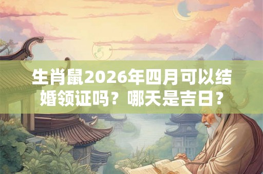 生肖鼠2026年四月可以结婚领证吗?哪天是吉日? 生肖鼠2026年四月可以结婚领证吗?哪天是吉日?