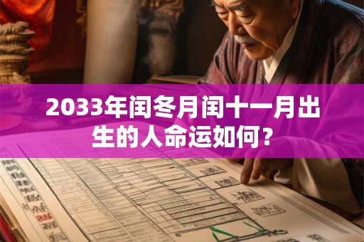 2033年闰冬月闰十一月出生的人命运如何？