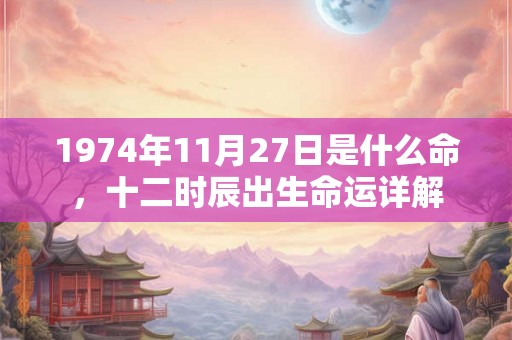 1974年11月27日是什么命,十二时辰出生命运详解 1974年11月27日是什么命,十二时辰出生命运详解