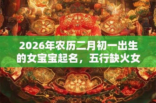 2026年农历二月初一出生的女宝宝起名，五行缺火女孩起名