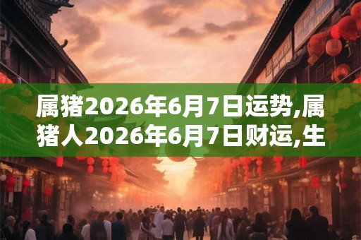 属猪2026年6月7日运势,属猪人2026年6月7日财运,生肖猪2026年6月7日运势