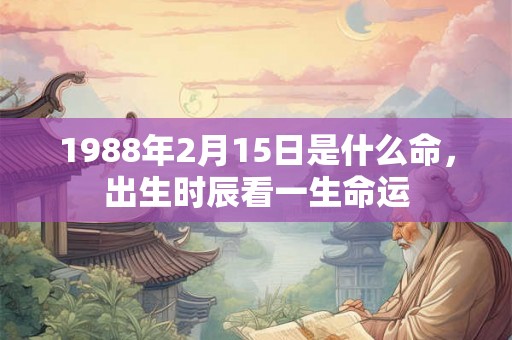 1988年2月15日是什么命，出生时辰看一生命运