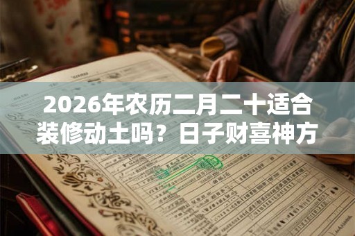 2026年农历二月二十适合装修动土吗？日子财喜神方位？