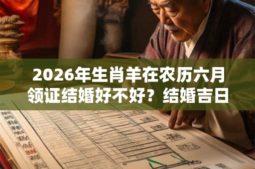 2026年生肖羊在农历六月领证结婚好不好？结婚吉日推荐