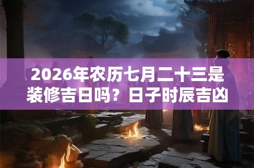 2026年农历七月二十三是装修吉日吗？日子时辰吉凶如何？