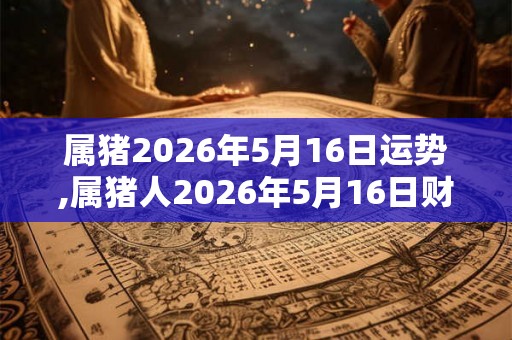 属猪2026年5月16日运势,属猪人2026年5月16日财运,生肖猪2026年5月16日运势
