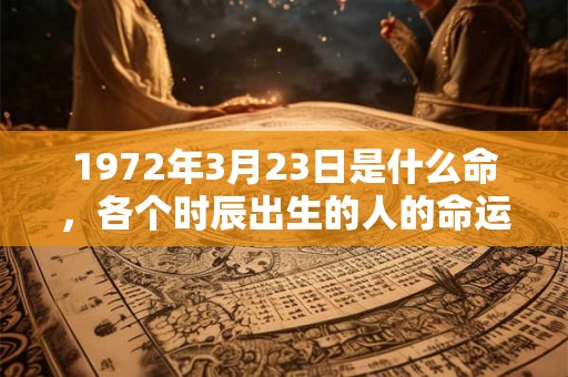 1972年3月23日是什么命,各个时辰出生的人的命运 1972年3月23日是什么命,各个时辰出生的人的命运