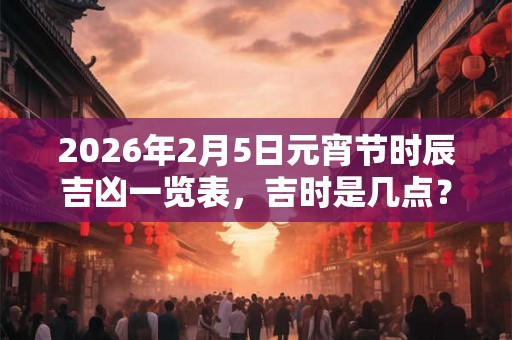2026年2月5日元宵节时辰吉凶一览表,吉时是几点? 2026年2月5日元宵节时辰吉凶一览表,吉时是几点?