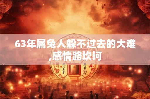63年属兔人躲不过去的大难,感情路坎坷