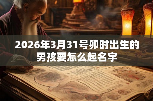 2026年3月31号卯时出生的男孩要怎么起名字
