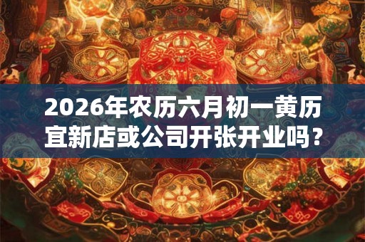 2026年农历六月初一黄历宜新店或公司开张开业吗？