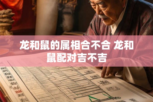 龙和鼠的属相合不合 龙和鼠配对吉不吉