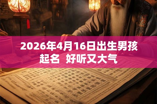 2026年4月16日出生男孩起名  好听又大气