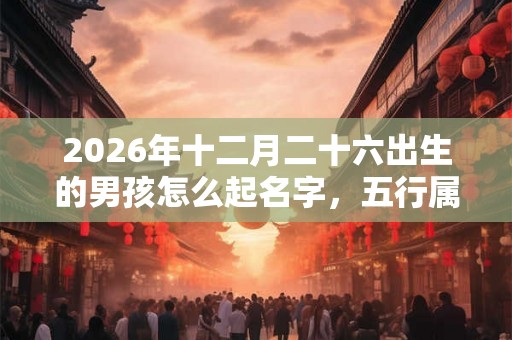 2026年十二月二十六出生的男孩怎么起名字，五行属什么