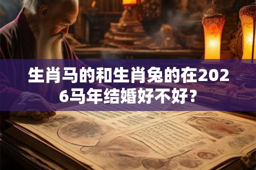 生肖马的和生肖兔的在2026马年结婚好不好？
