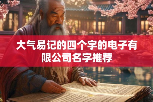 大气易记的四个字的电子有限公司名字推荐 大气易记的四个字的电子有限公司名字推荐