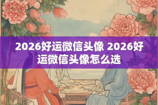 2026好运微信头像 2026好运微信头像怎么选